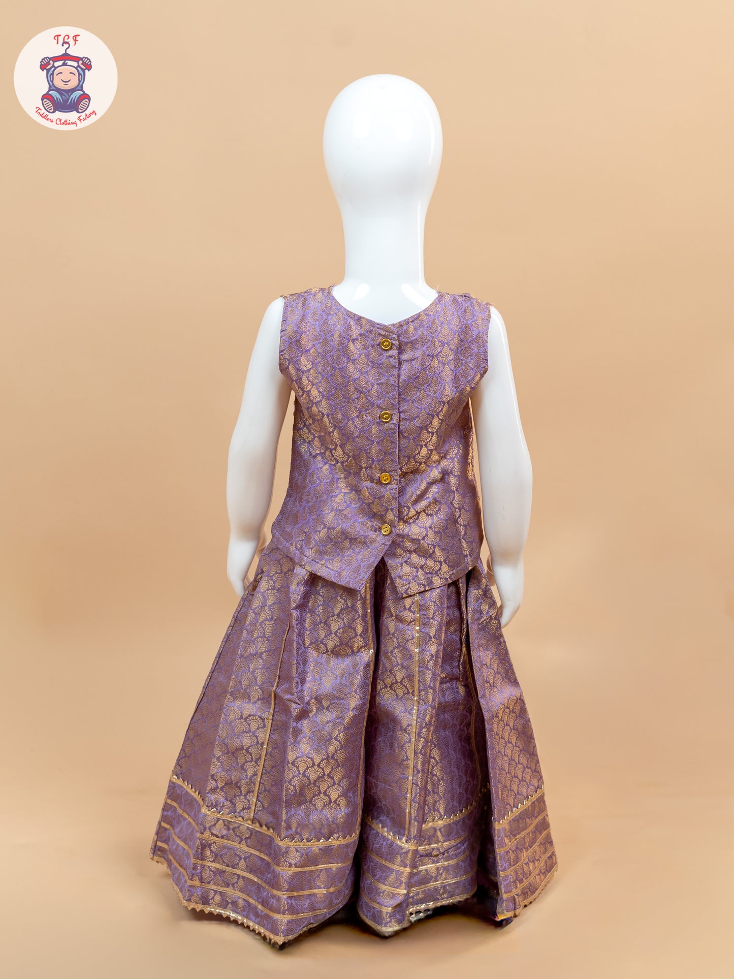 Lavender - Ethnic Printed Choli & Lehenga