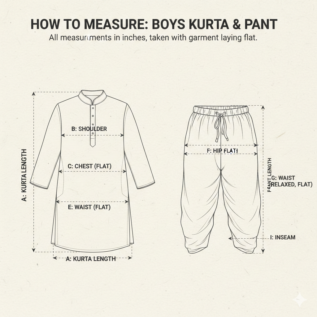 Pink & Gold - Boys Printed Kurta With Pant