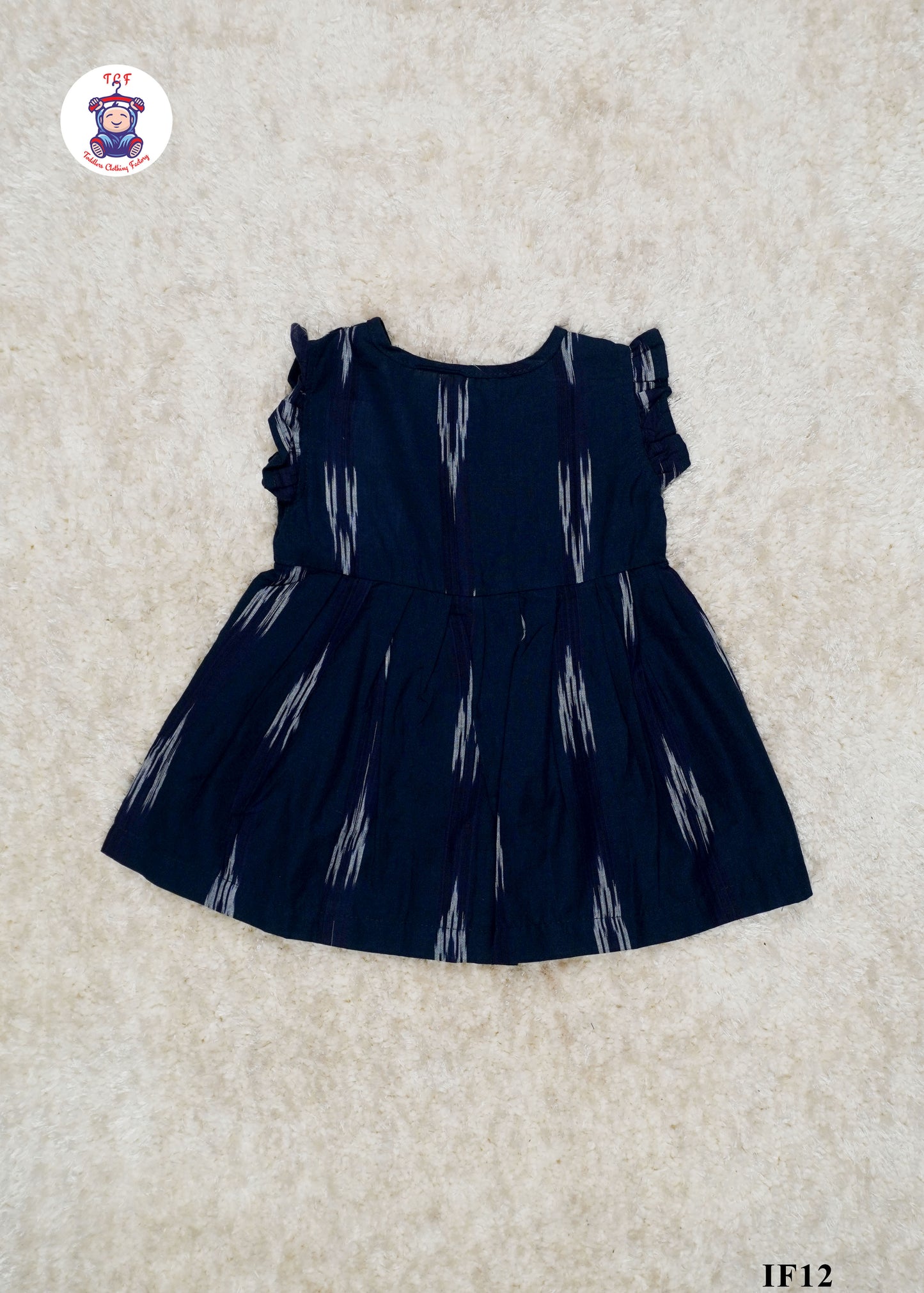 Navy Blue - Girls Readymade Ikat Frocks