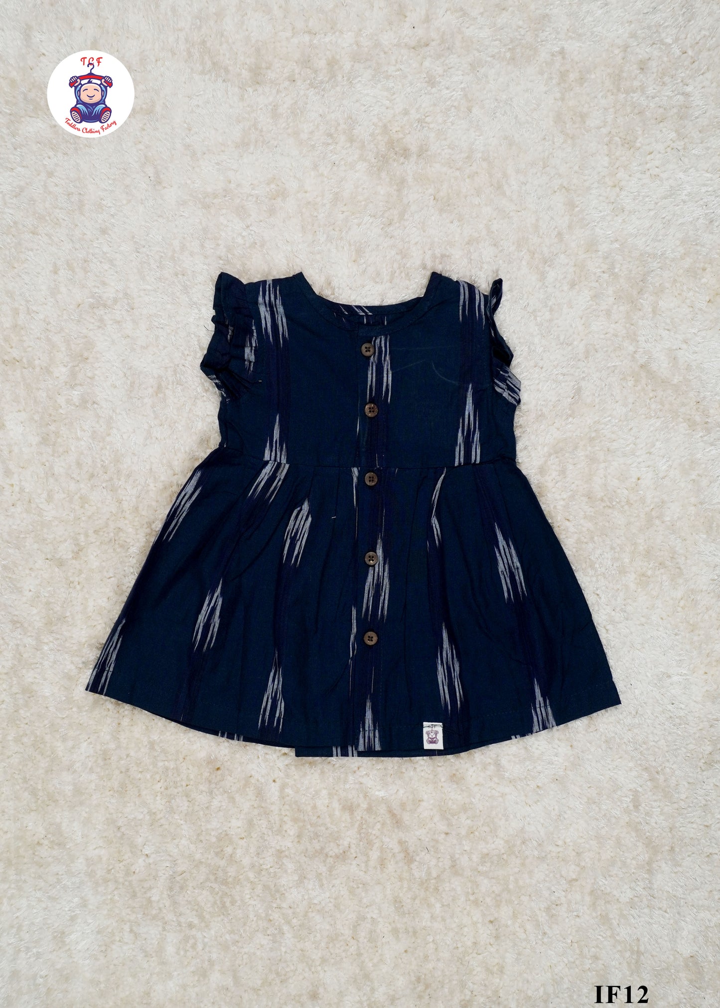 Navy Blue - Girls Readymade Ikat Frocks
