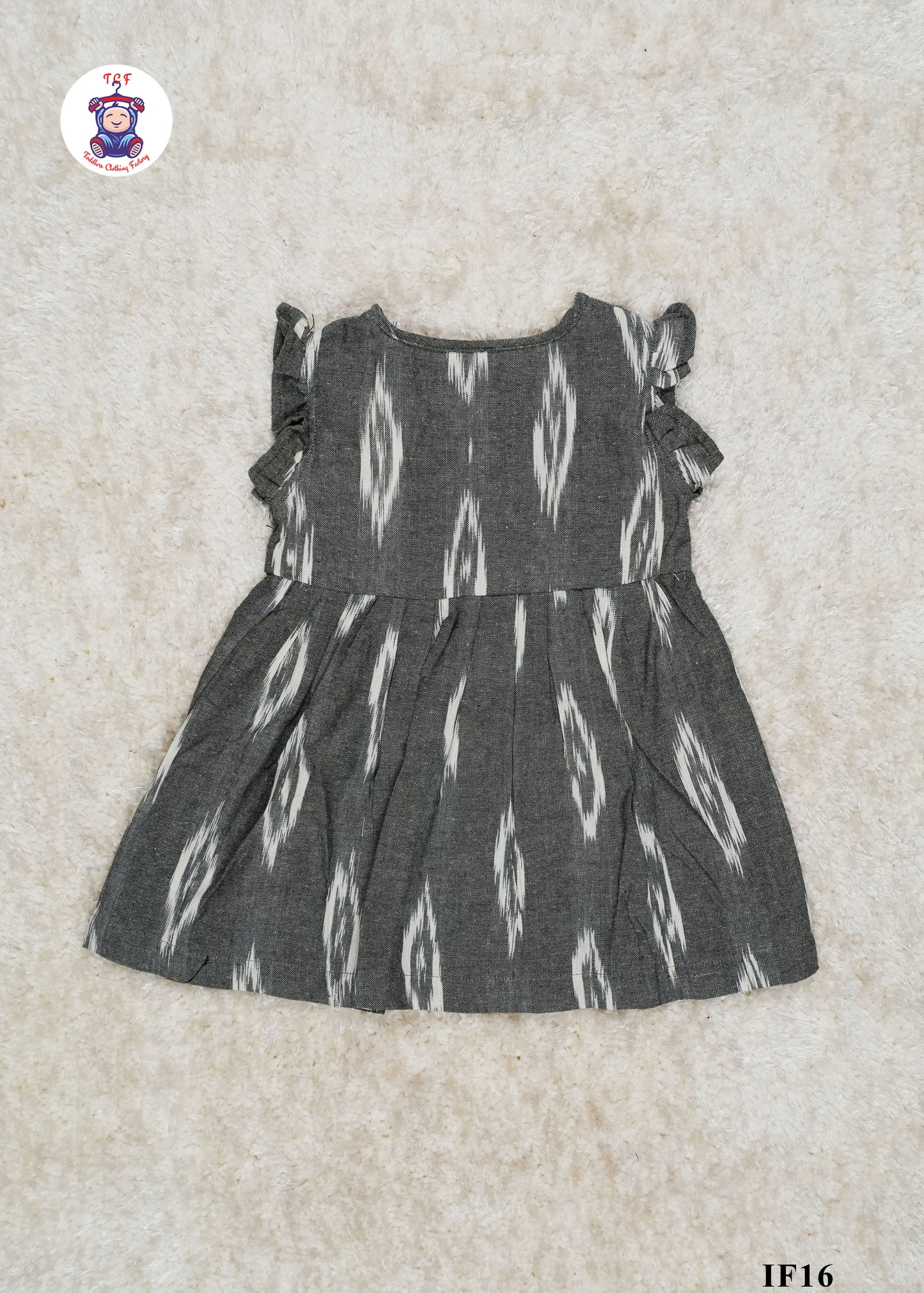 Grey - Girls Readymade Ikat Frocks