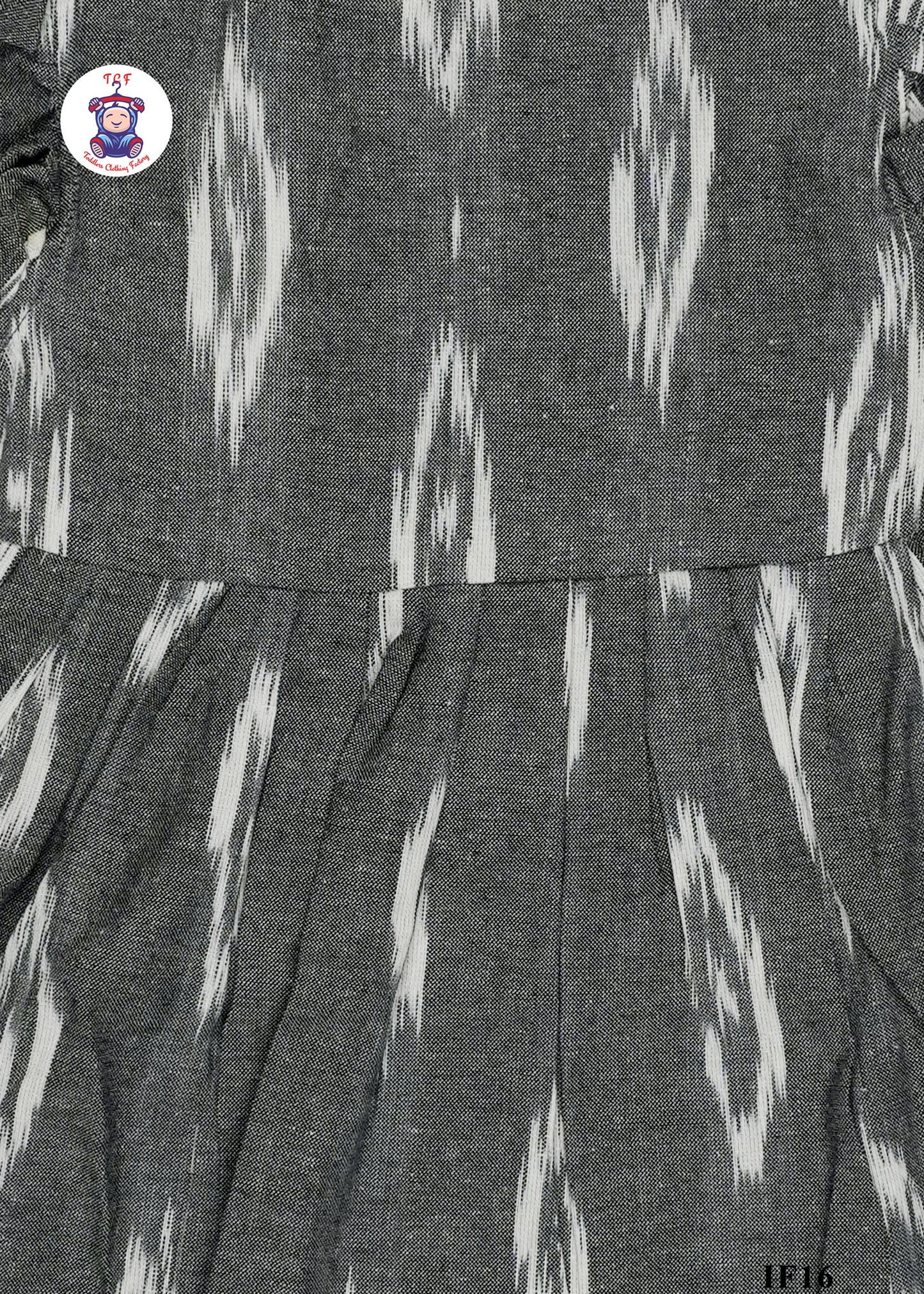 Grey - Girls Readymade Ikat Frocks