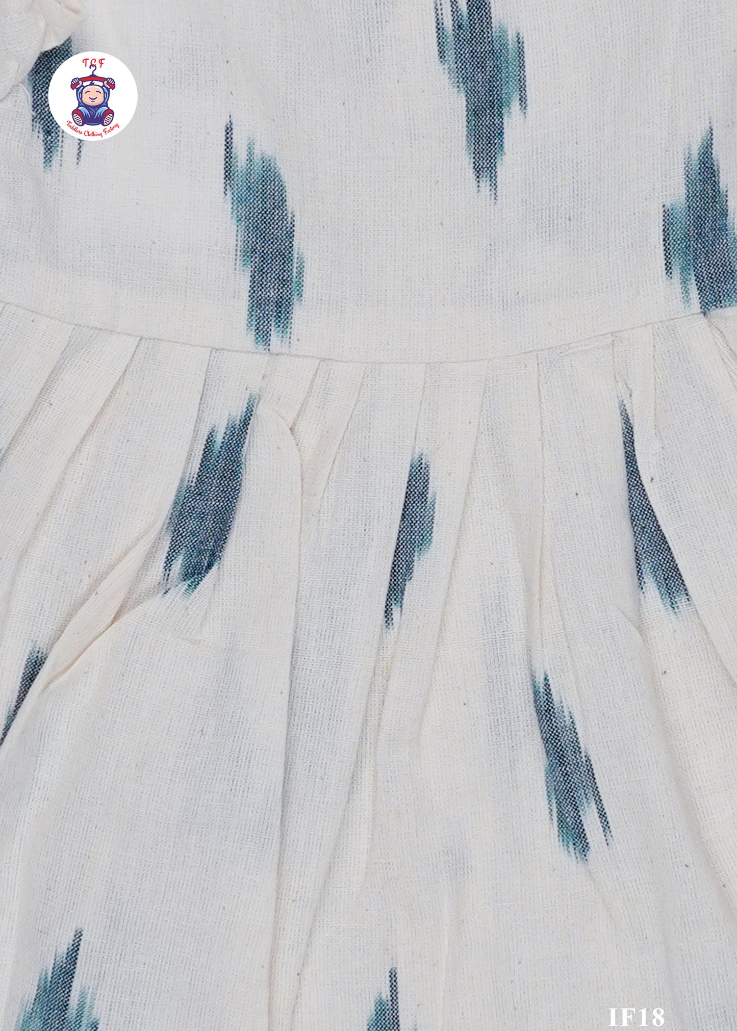 White - Girls Readymade Ikat Frocks