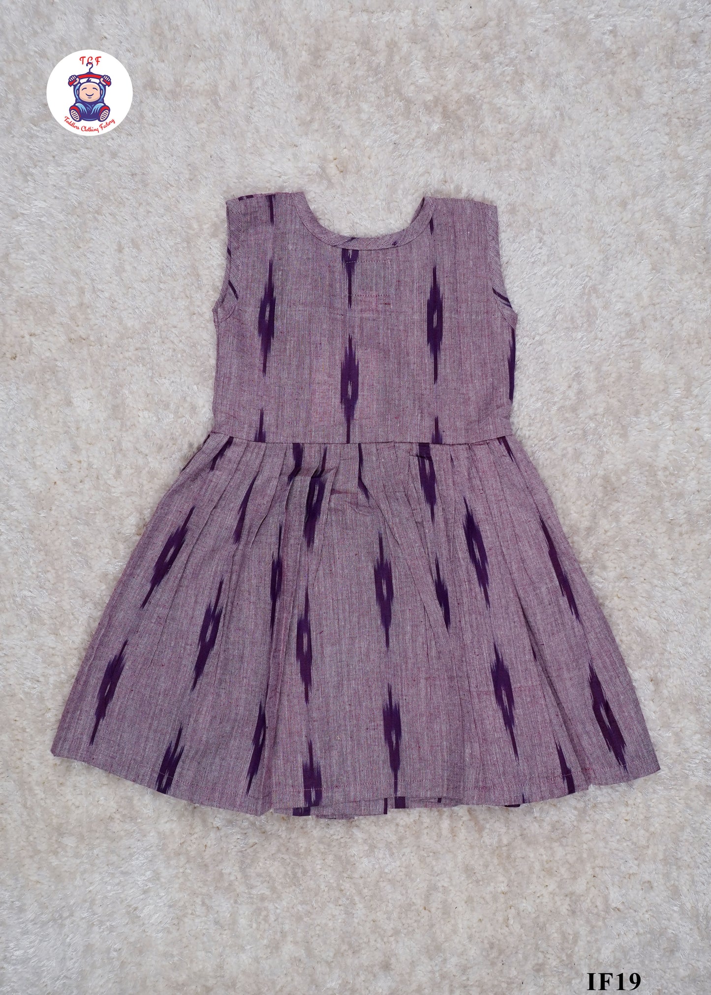 Wine - Girls Readymade Crossover Ikat Frocks