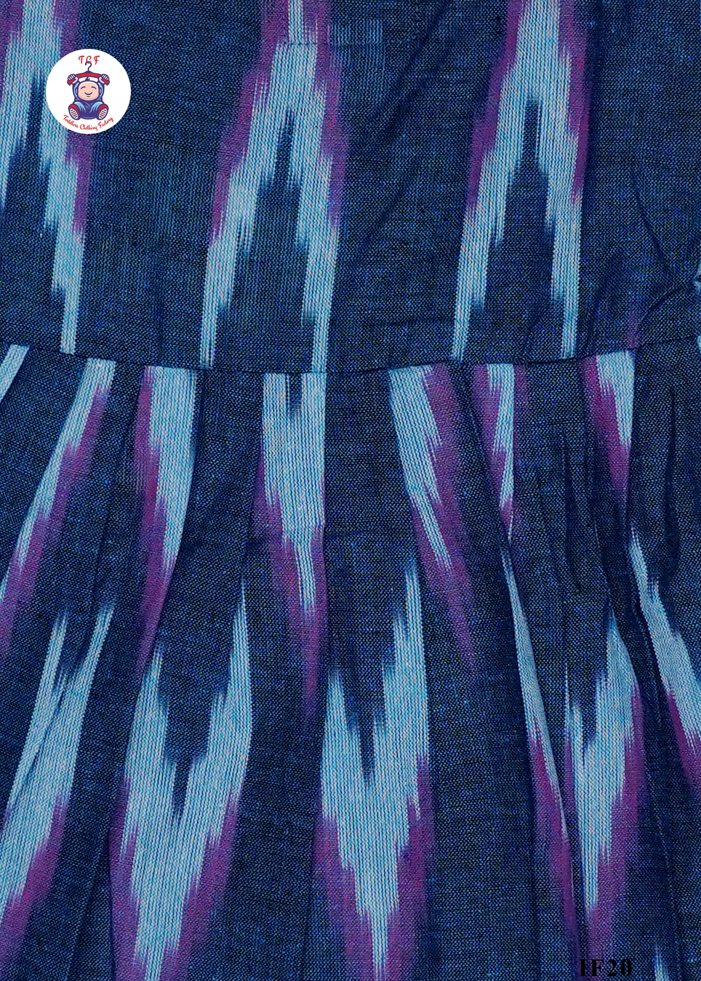 Teal - Girls Readymade Crossover Ikat Frocks