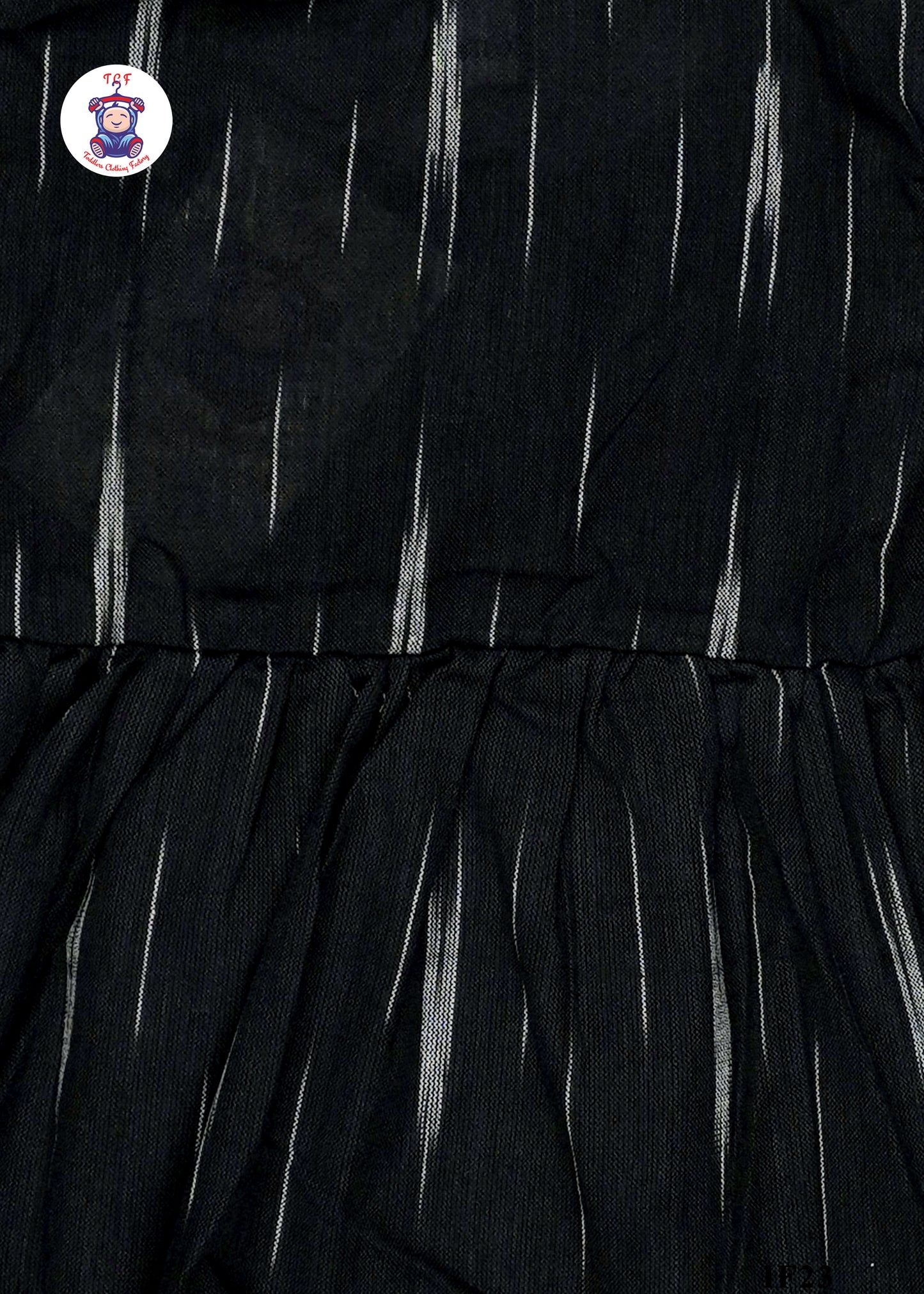 Black - Girls Readymade Collar Ikat Frocks