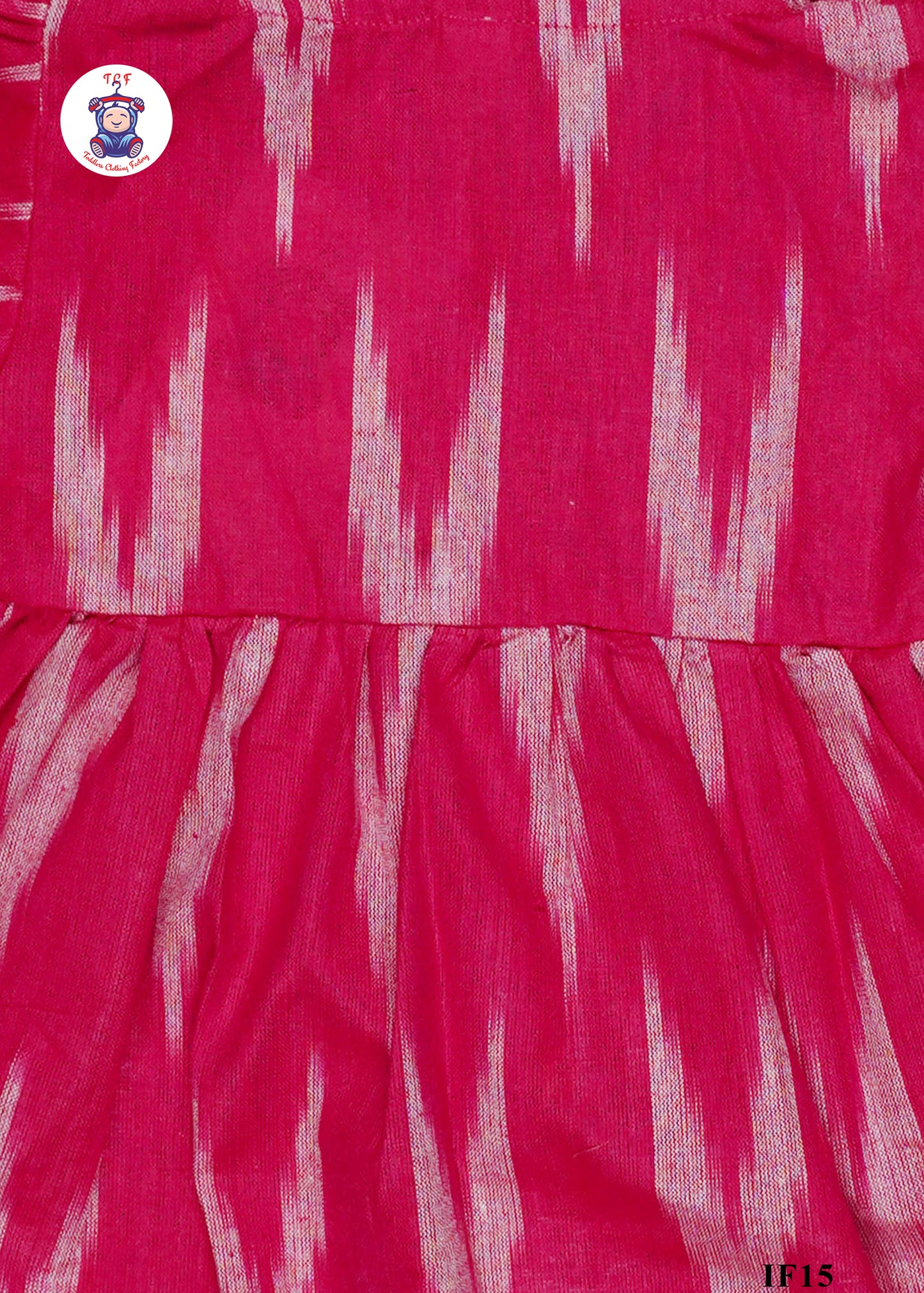 Pink - Girls Readymade Collar Ikat Frocks