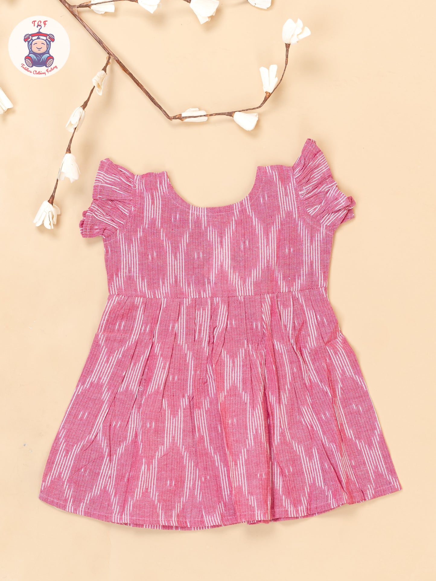 Pink - Girls Readymade Ikat Frocks