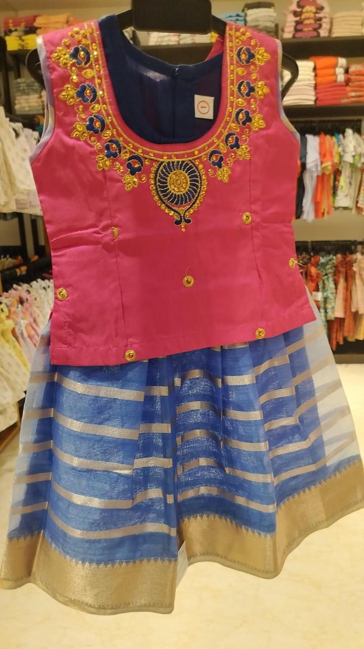 Pink & Blue- Pavadai Sattai