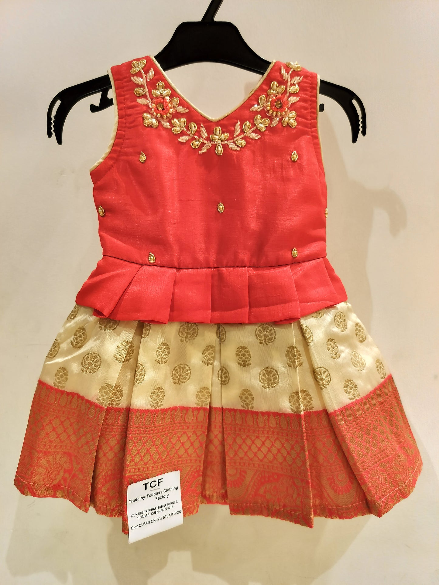 Pink & Cream - Kids Readymade Frock