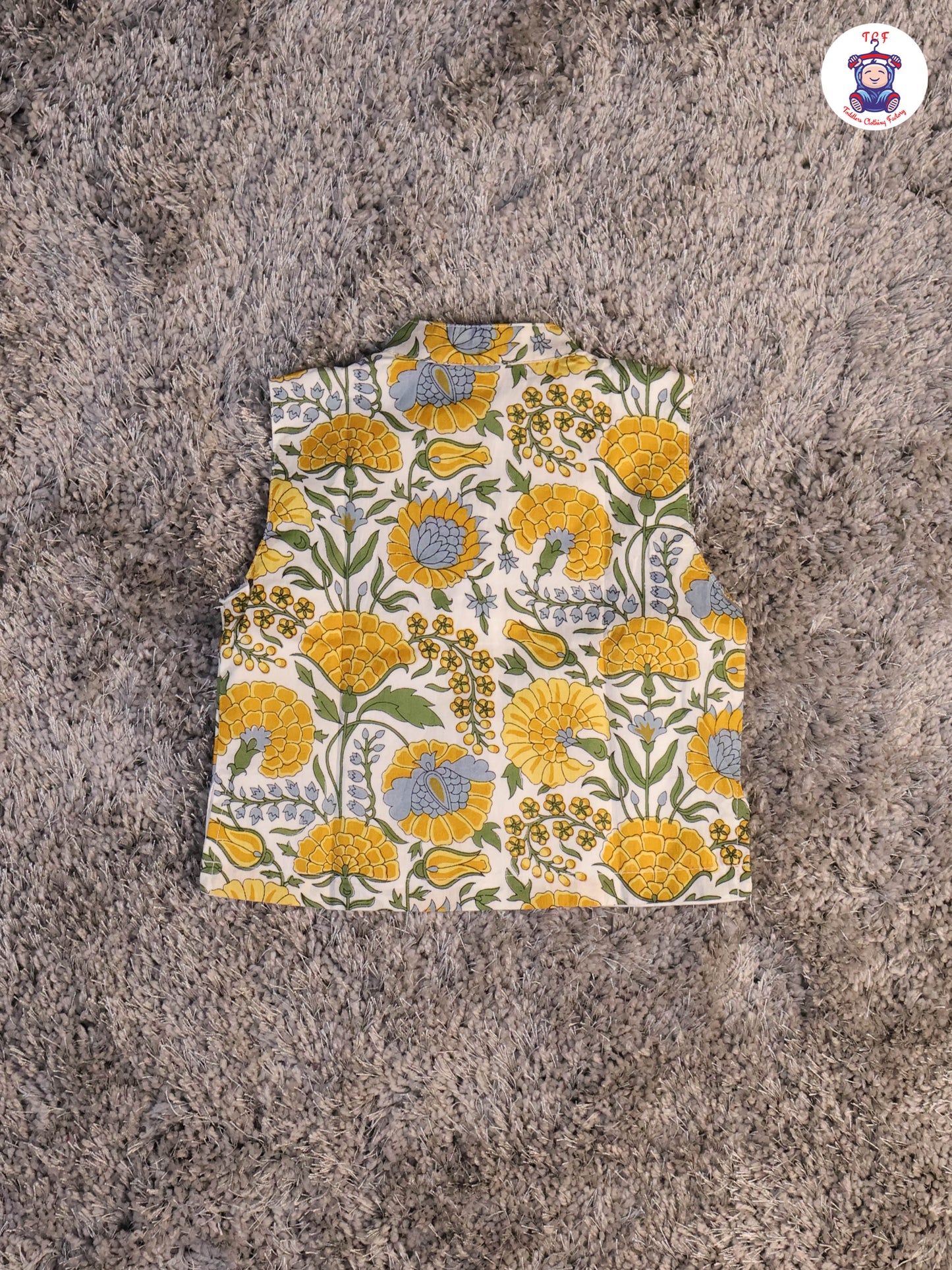 Yellow & White - Floral Printed Boys Readymade Kurta Sets