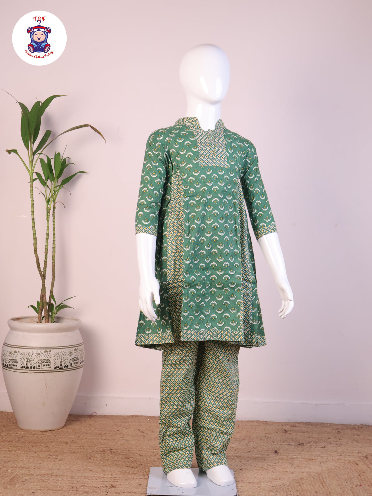 Green - Kids Readymade Top & Bottom