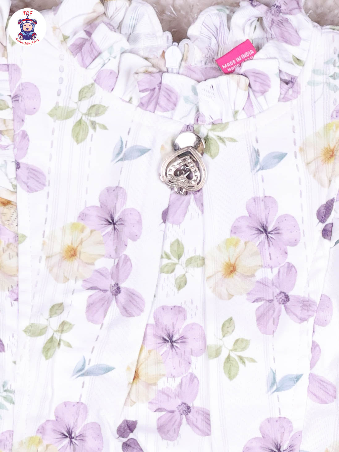 Lavender & White - Floral Girls Suspender Skirts