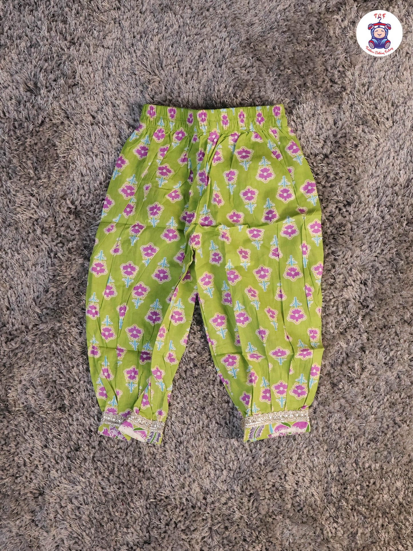 Light Green & Lavender - Floral Printed Afgani Kurti With Pant And Dupatta