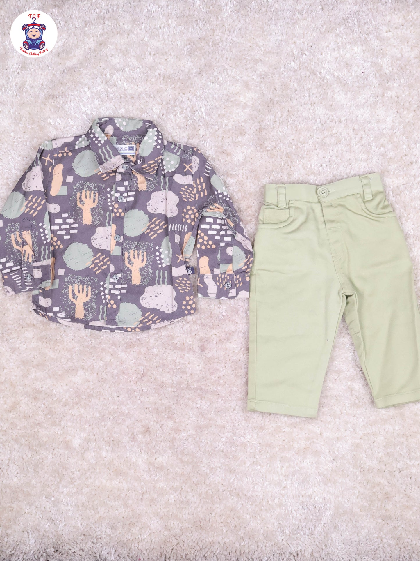 Light Green & Grey - Shirt & Pant