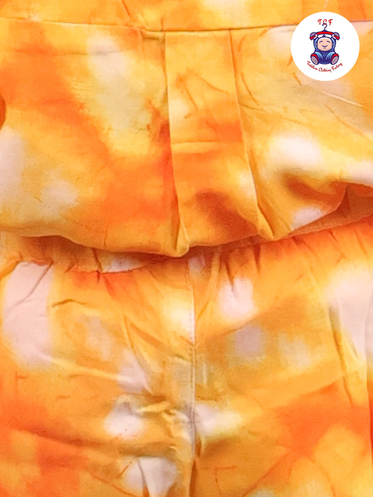 Orange - Dye Printed Notched Collor Shirt With Shorts