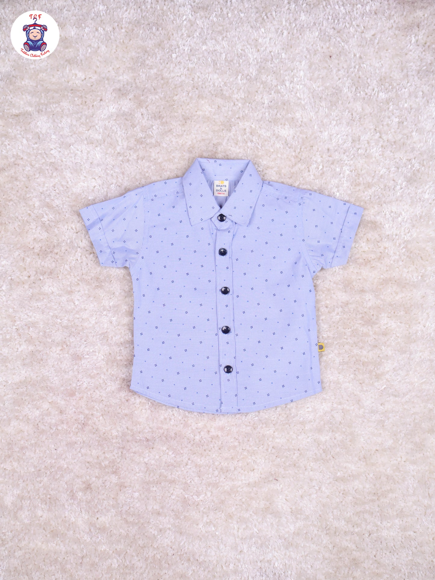 Ice Blue & White - T-Shirt With Navy Blue Shorts