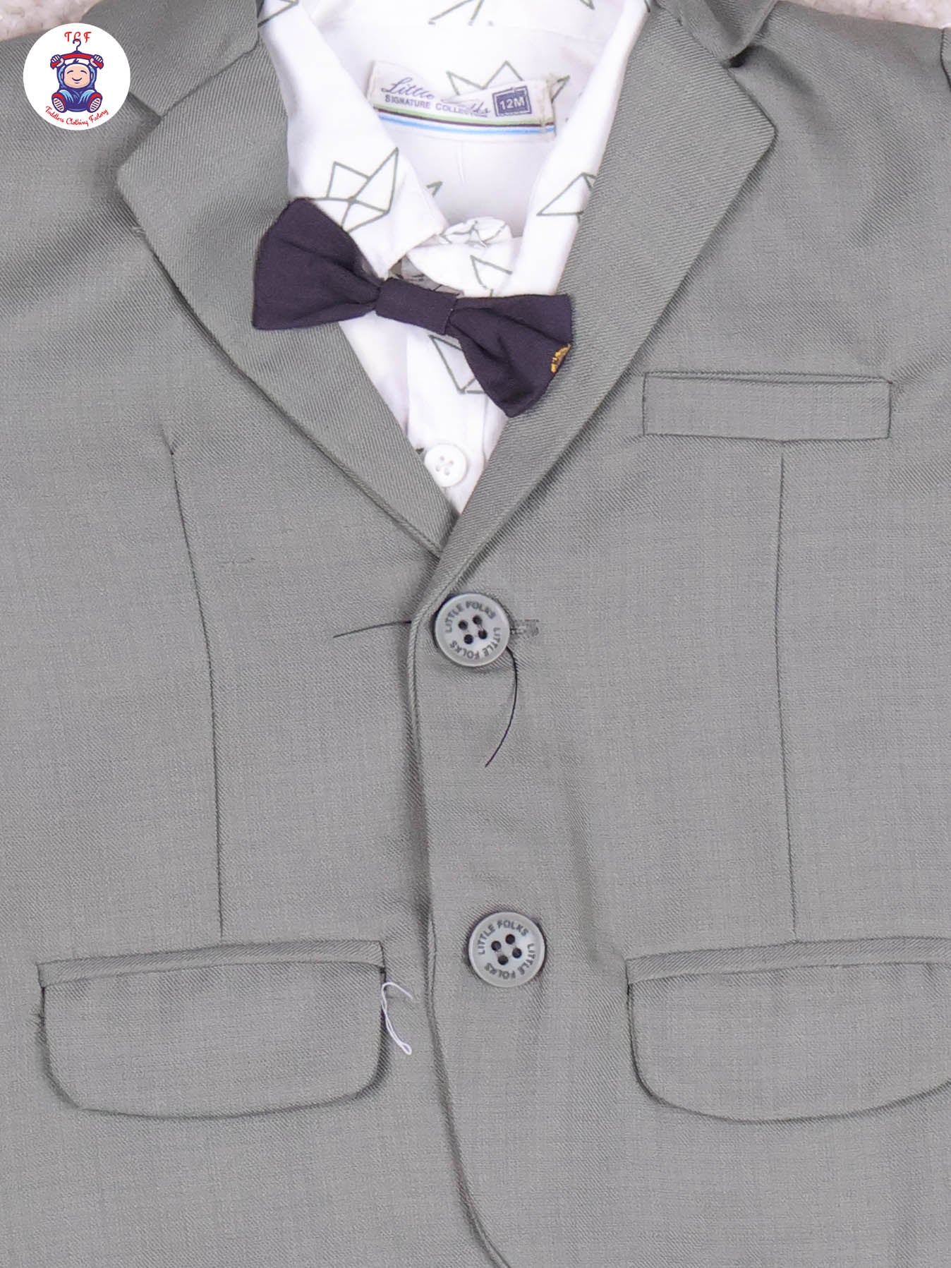 Light Green & White Shirt - Boys Coat Suits With Bow
