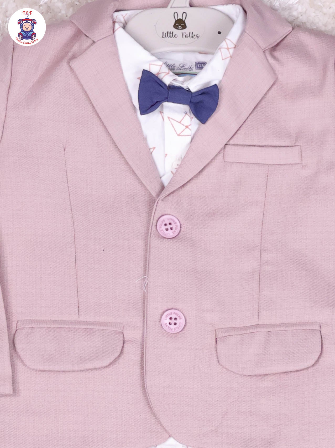 Onion Pink & White Shirt - Boys Coat Suits With Bow