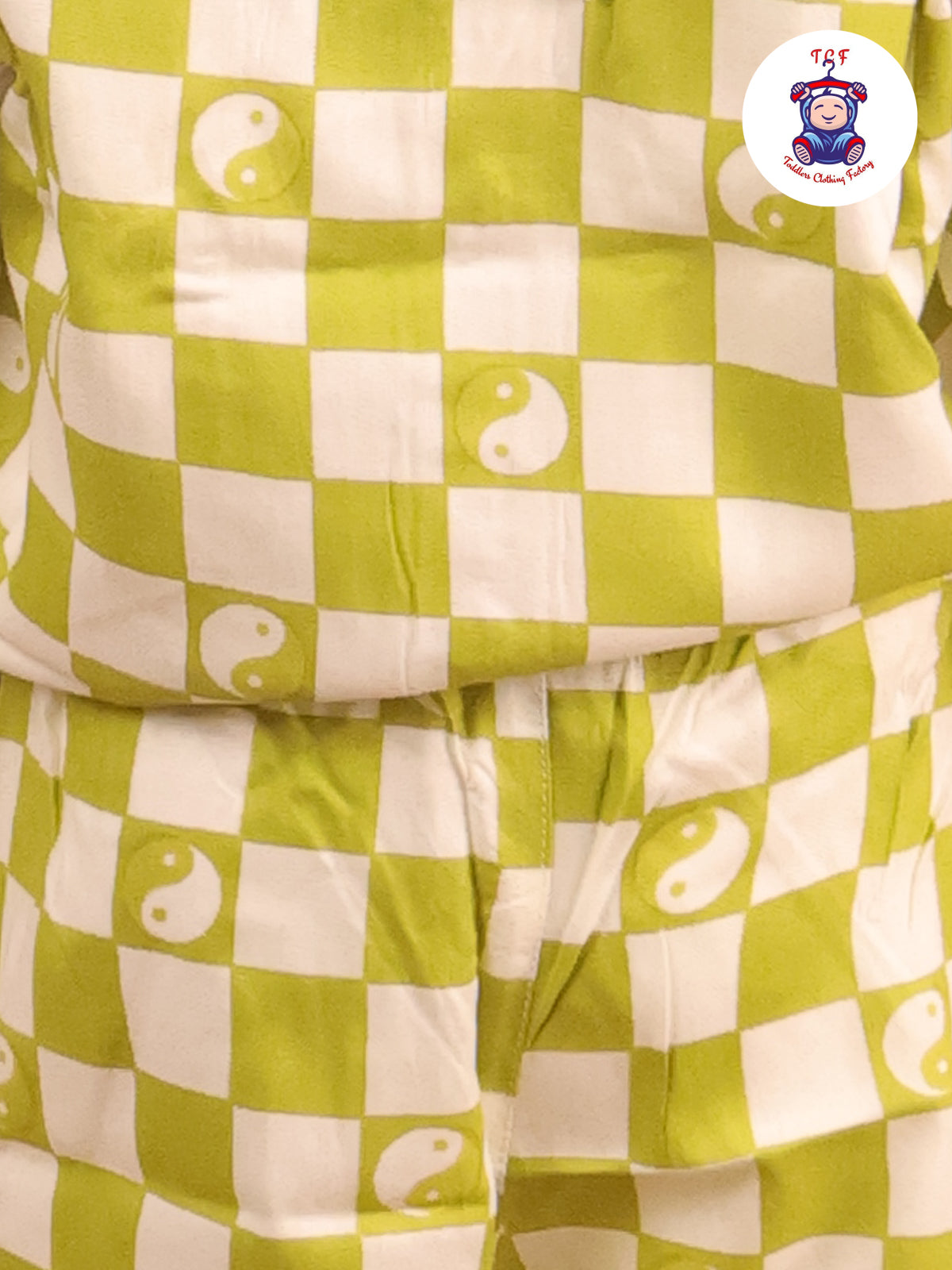 Green - Box Printed Spread Collor Shirt With Shorts