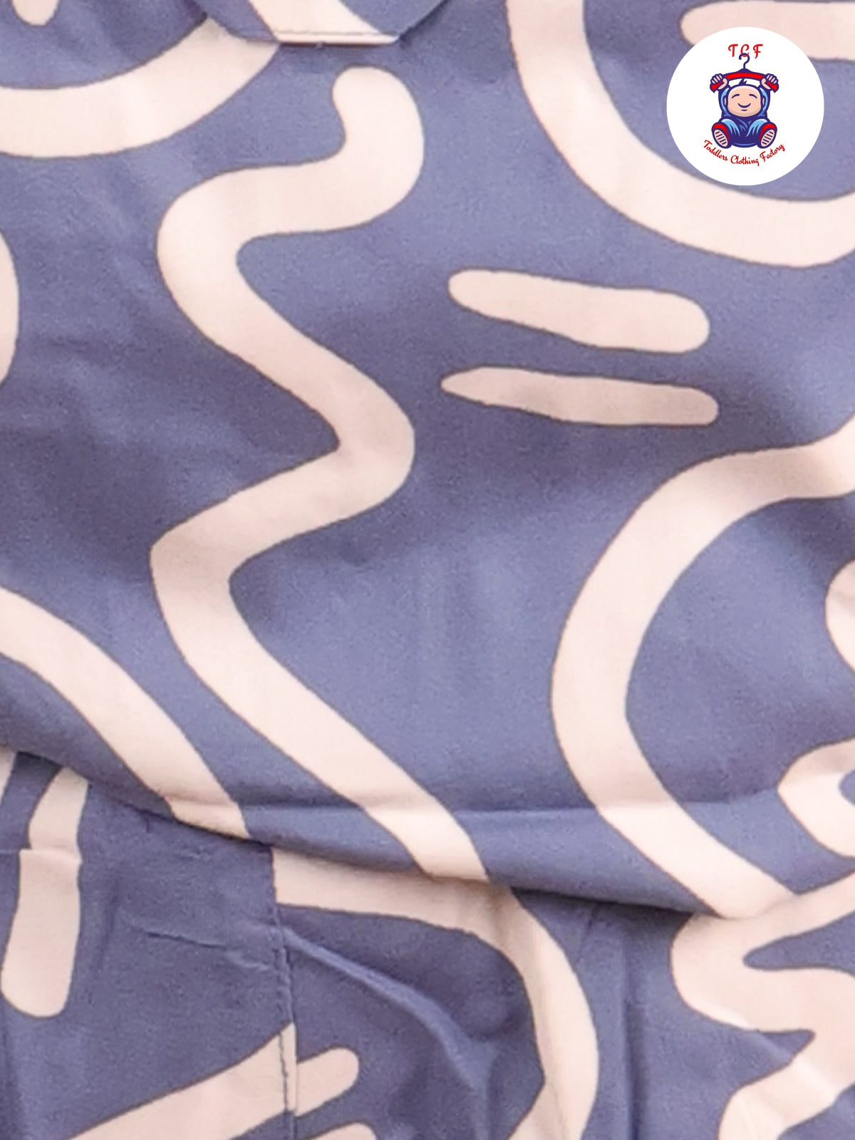 Sky Blue- Printed Collor Neck Shirt With Shorts