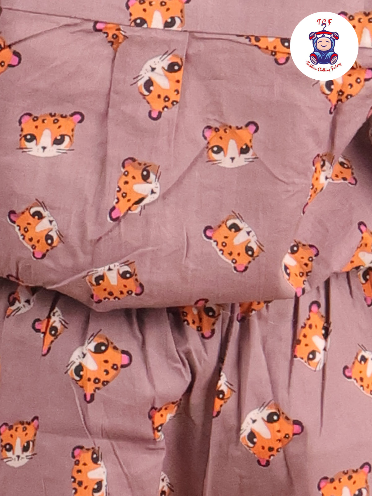 Light Lavender - Printed Pan Collor Neck Shirt With Shorts