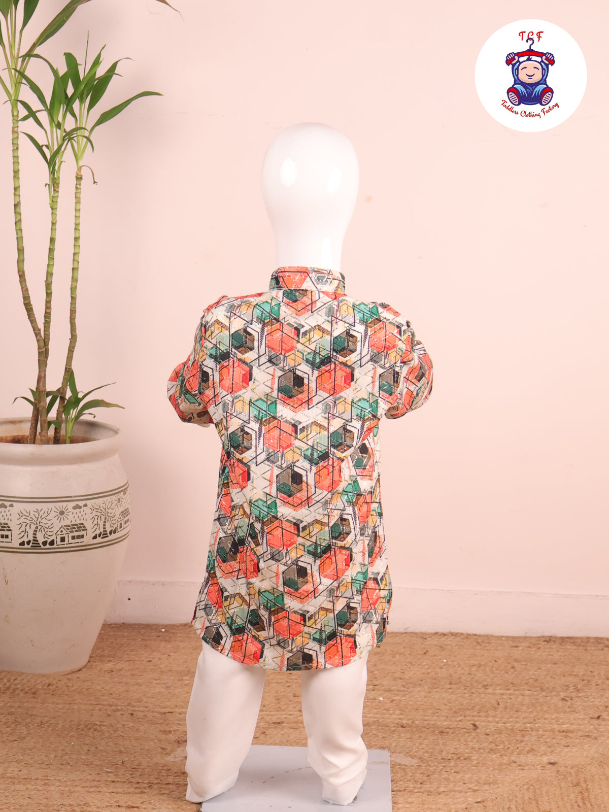 Green & Orange - Printed Kurta & Pyjama Sets