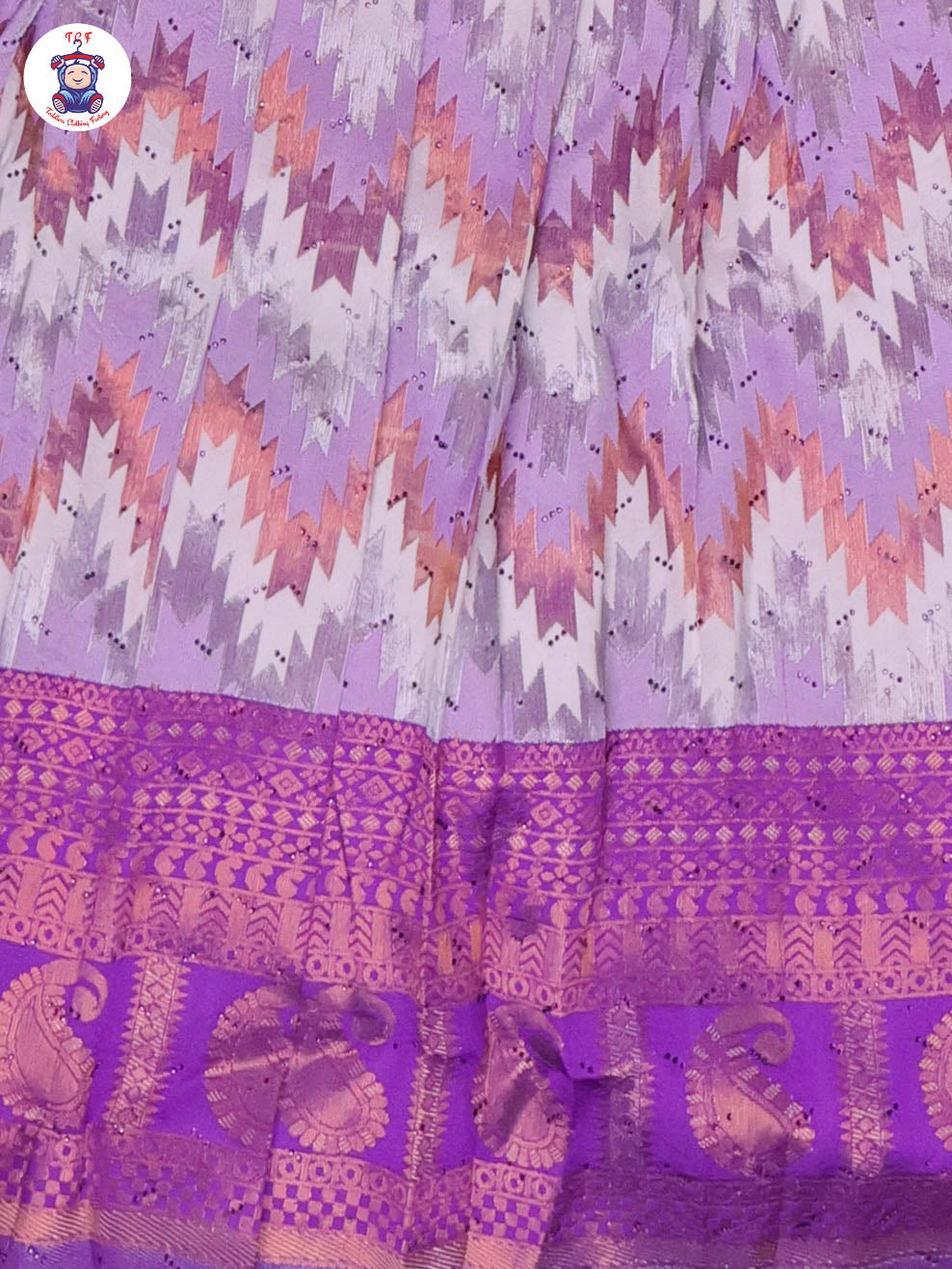 Purple & Brown - Girls Readymade Long Frock