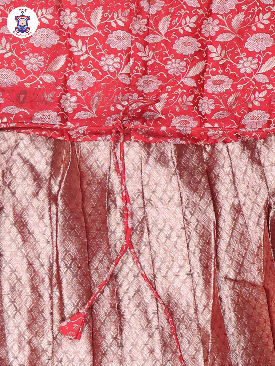 Red & Gold - Girls Readymade Long Frock