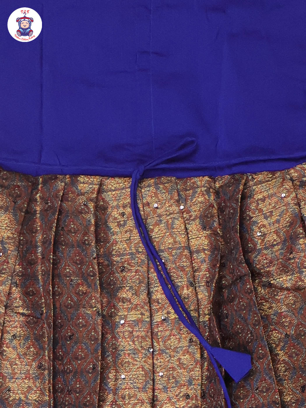 Royal Blue & Bottle Green - Girls Readymade Long Frock