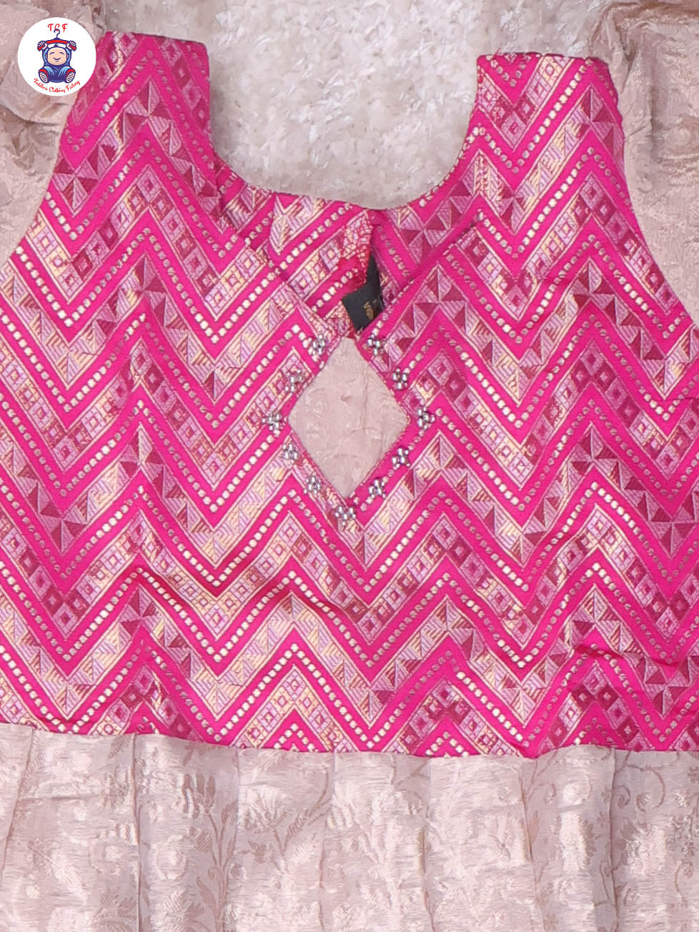 Pink & Sandal - Girls Readymade Long Frock