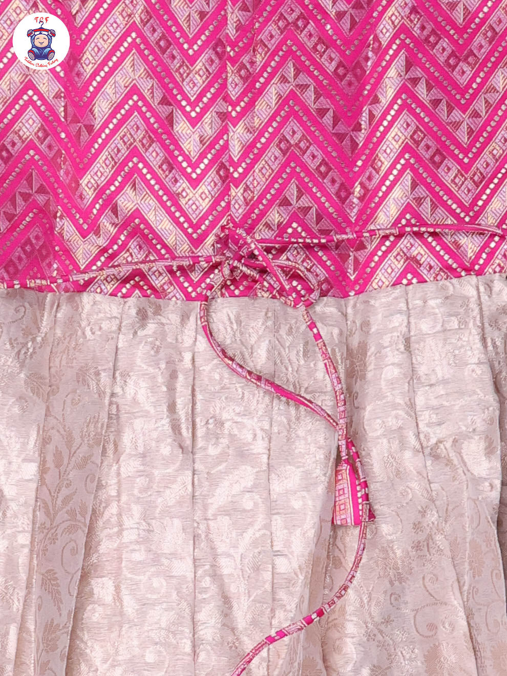 Pink & Sandal - Girls Readymade Long Frock