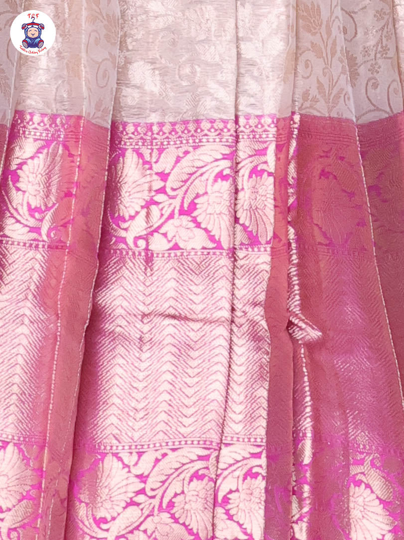 Pink & Sandal - Girls Readymade Long Frock