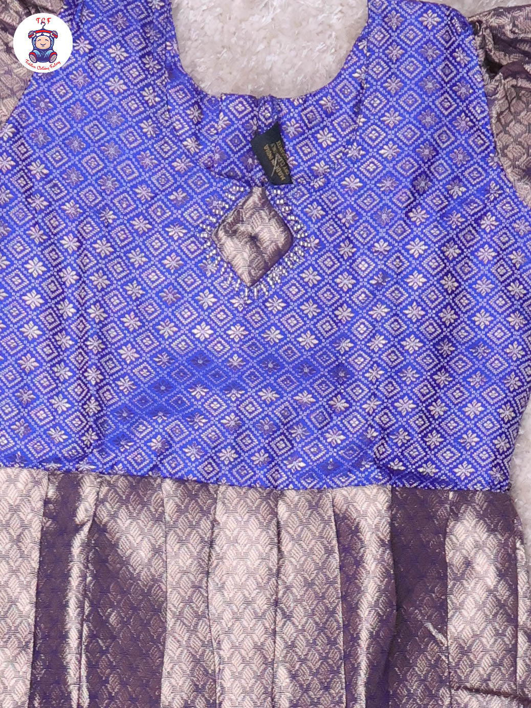 Royal Blue & Gold - Girls Readymade Long Frock