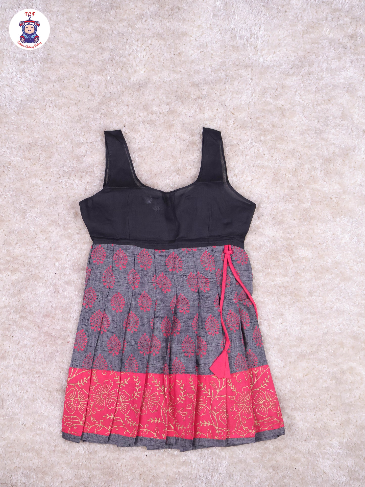 Pink & Grey - Cotton Pavadai Sattai