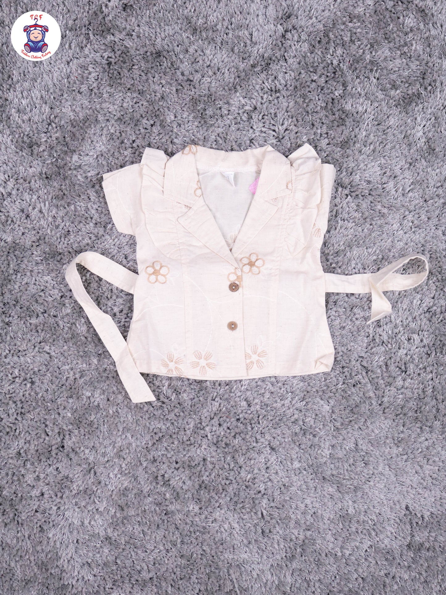 Light Brown - Girls Linen Tunics & Shorts