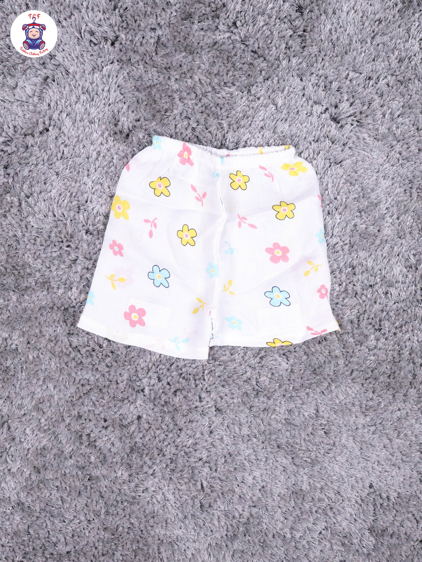 White Multi Cartoons Muslin Shirts & Shorts
