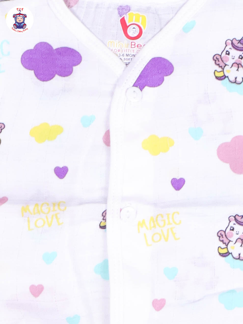 White Multi Cartoons Muslin Shirts & Shorts