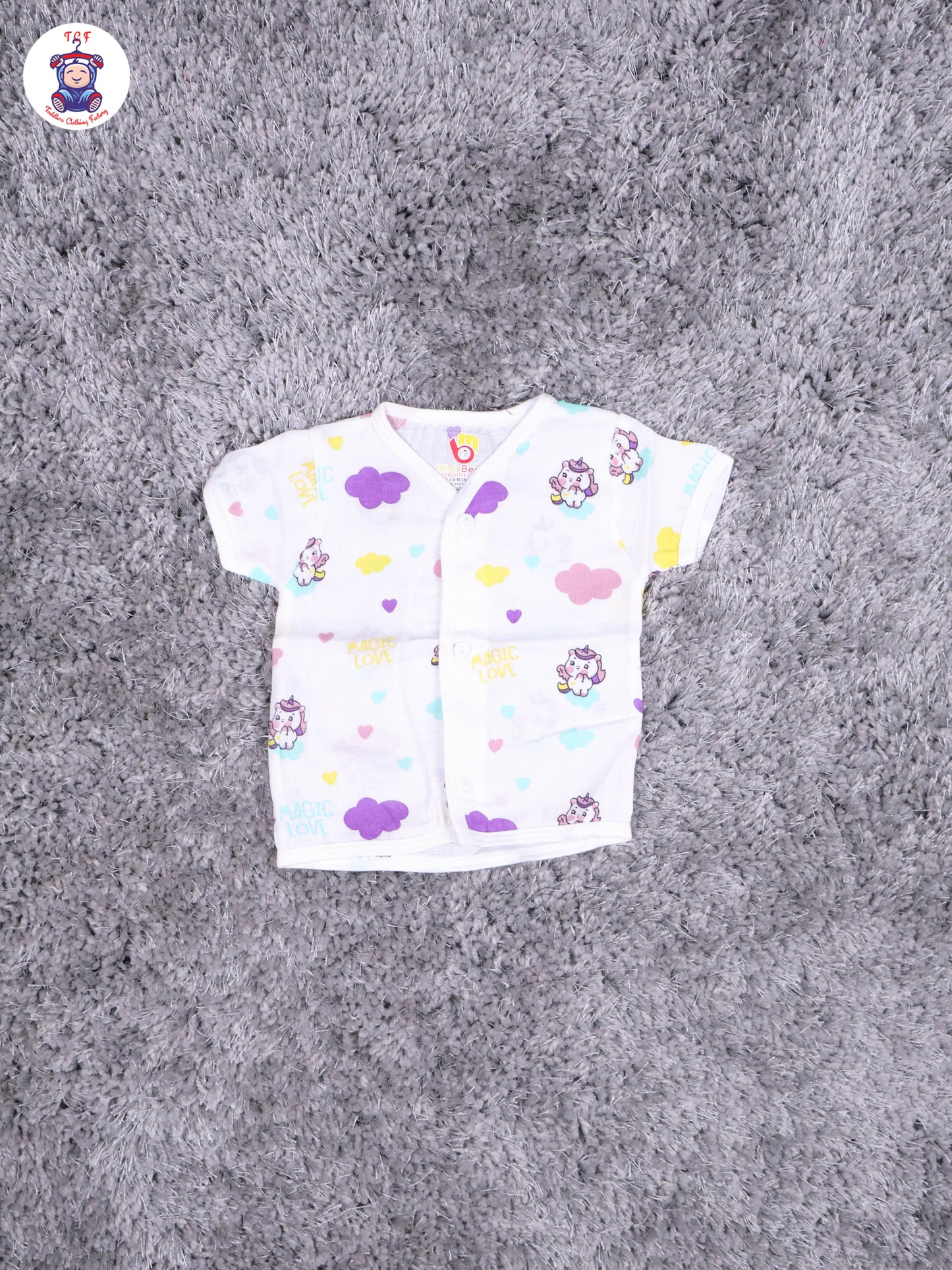 White Multi Cartoons Muslin Shirts & Shorts