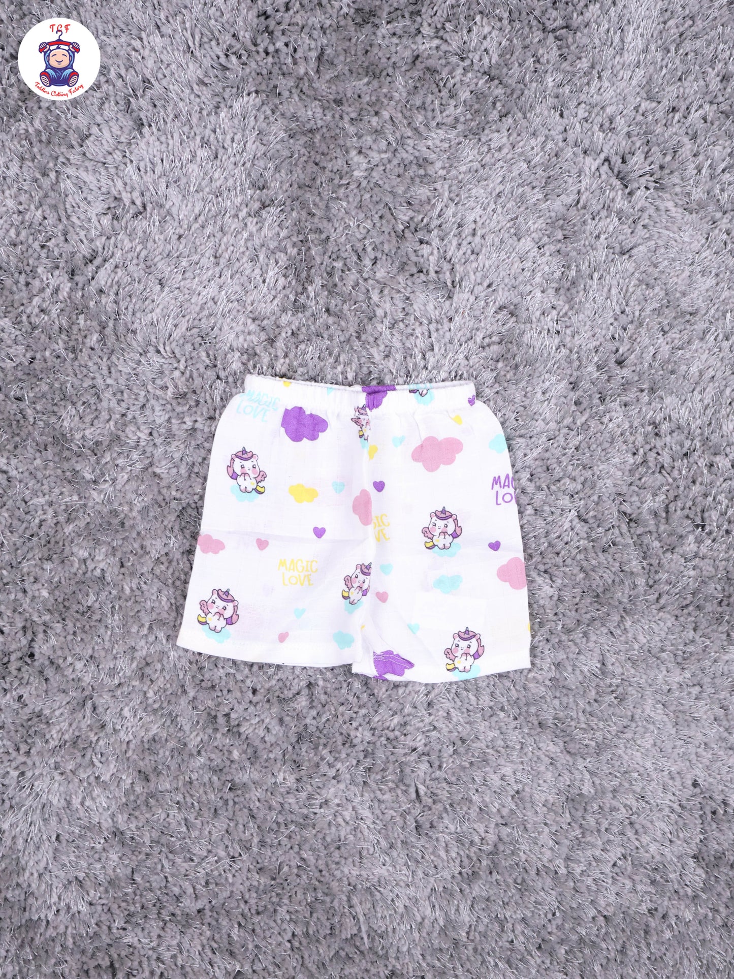 White Multi Cartoons Muslin Shirts & Shorts