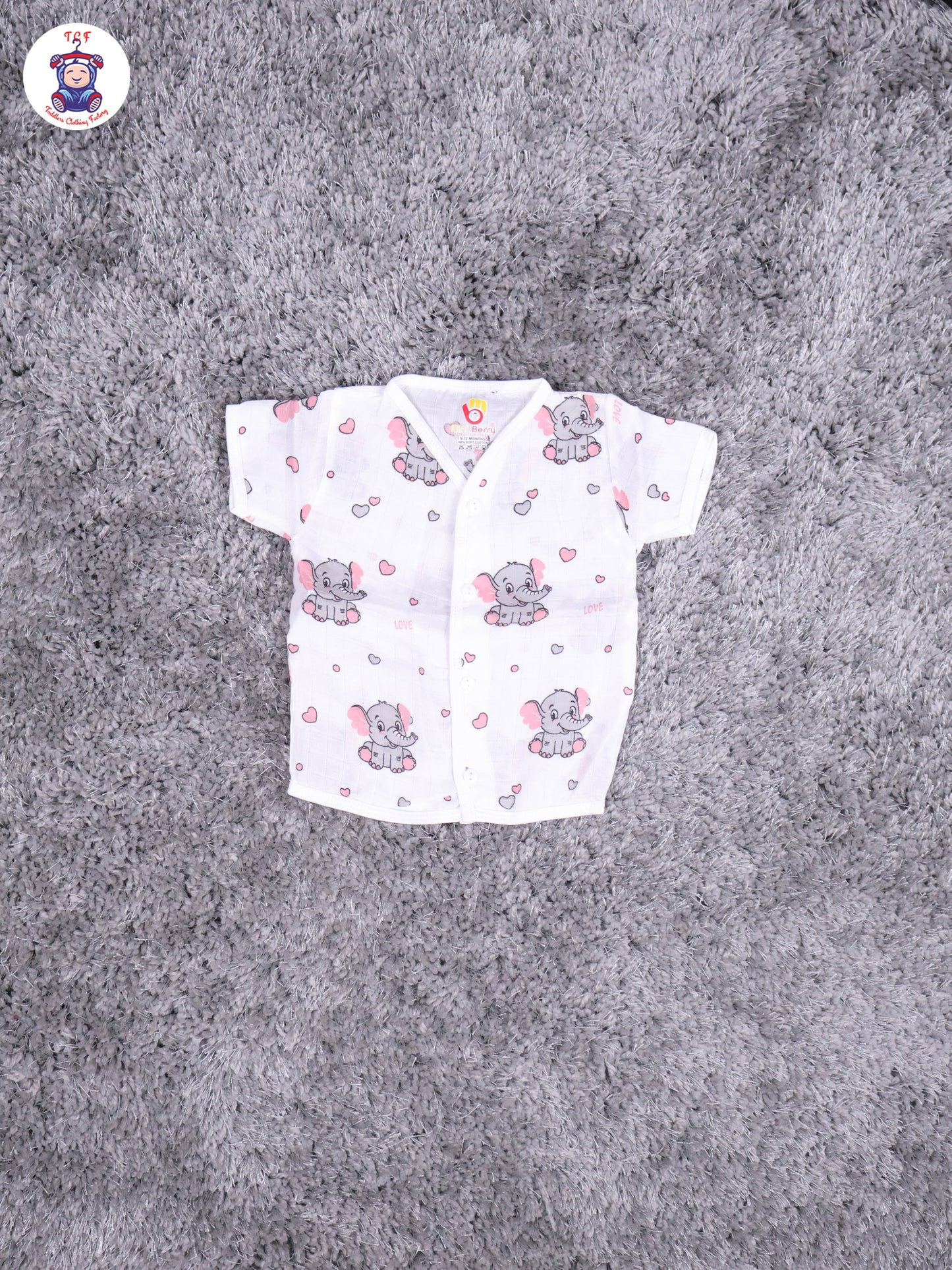 White Multi Cartoons Muslin Shirts & Shorts