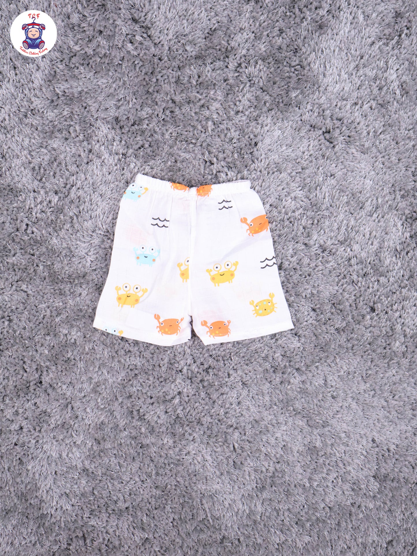 White Multi Cartoons Muslin Shirts & Shorts