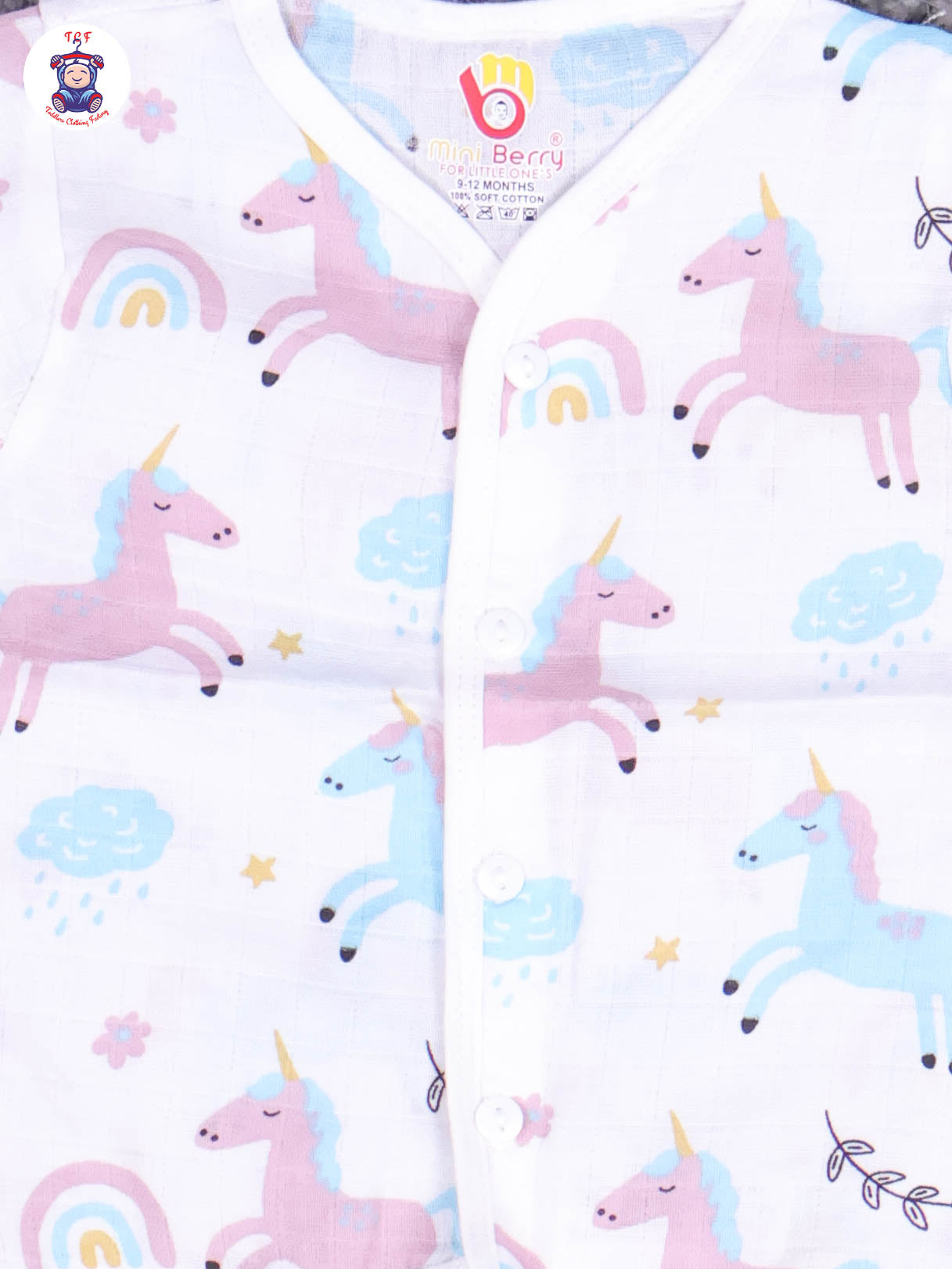 White Multi Cartoons Muslin Shirts & Shorts