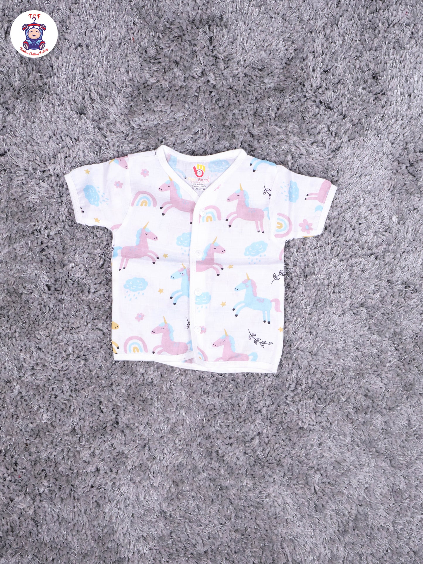 White Multi Cartoons Muslin Shirts & Shorts