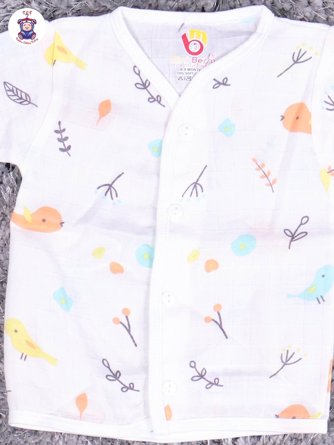 White Multi Cartoons Muslin Shirts & Shorts