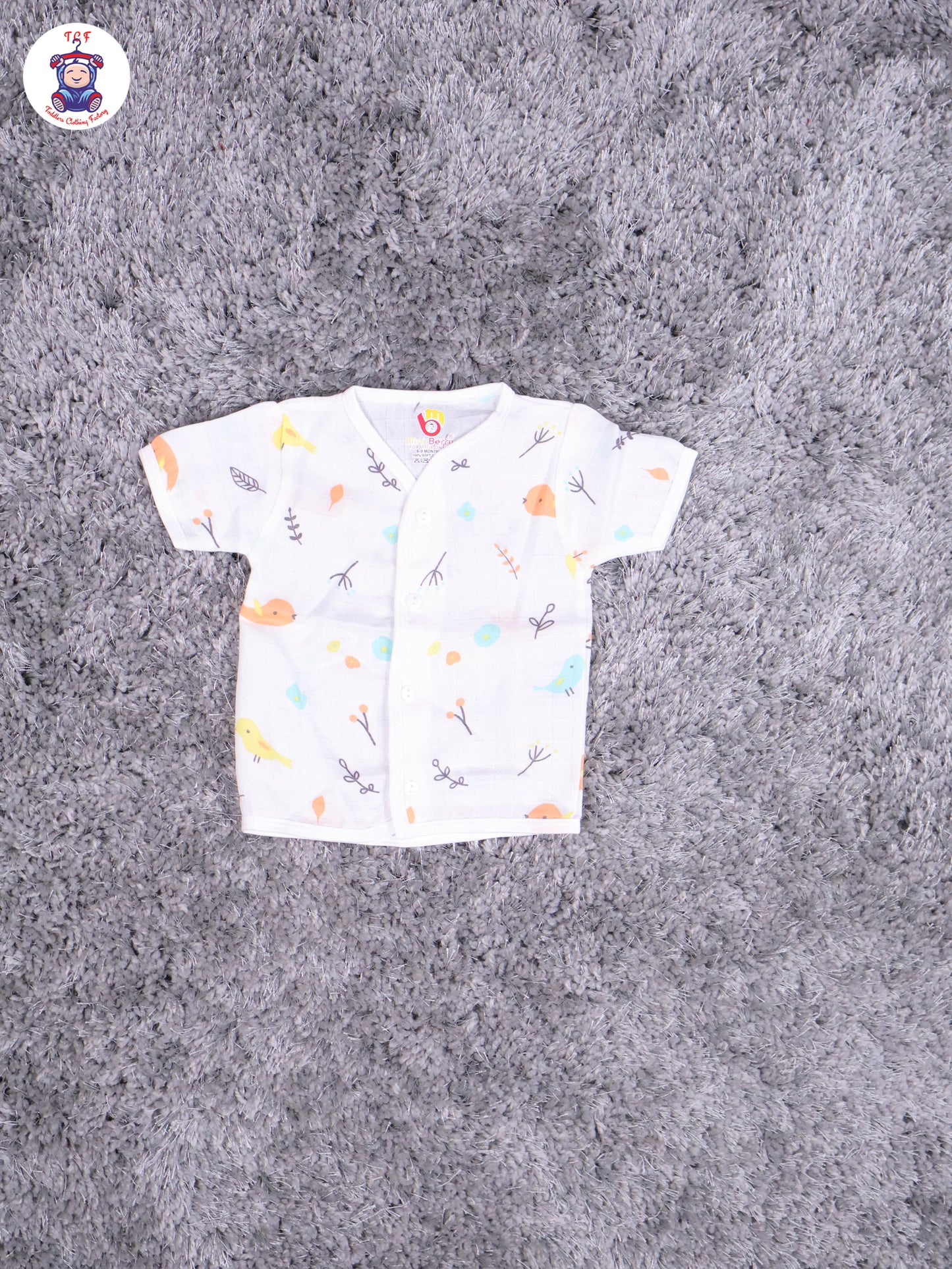 White Multi Cartoons Muslin Shirts & Shorts