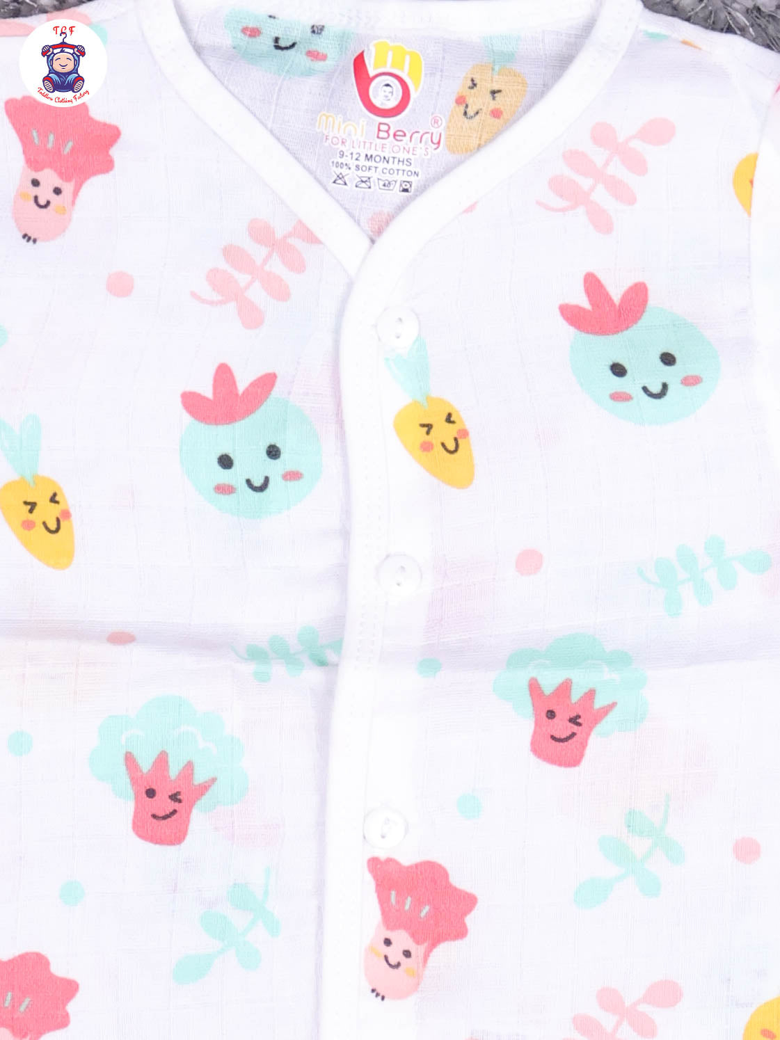 White Multi Cartoons Muslin Shirts & Shorts