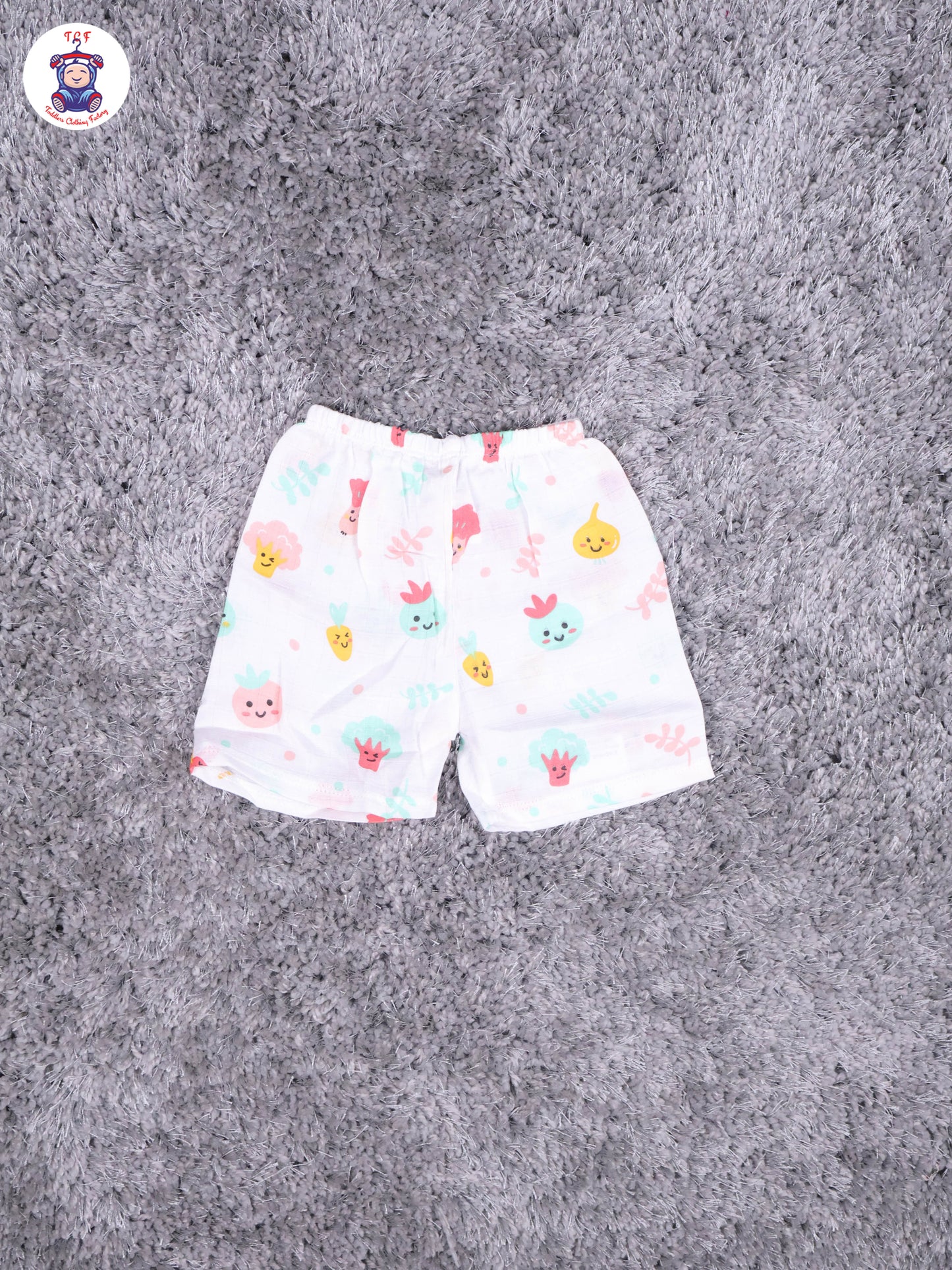 White Multi Cartoons Muslin Shirts & Shorts