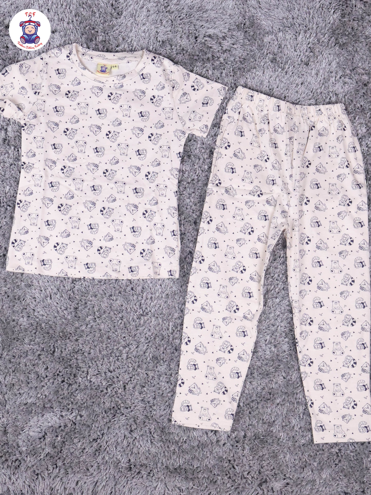 Cream - Animals Boys Night Wear