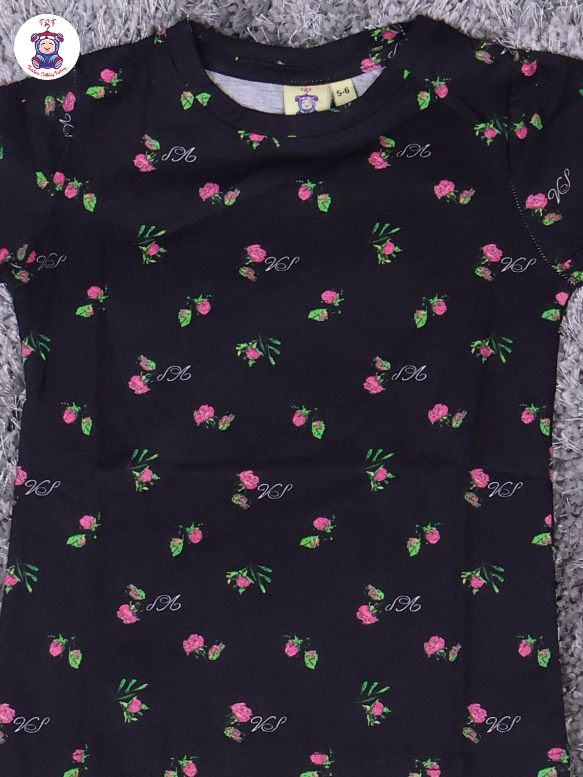 Black - Rose Girls Night Wear